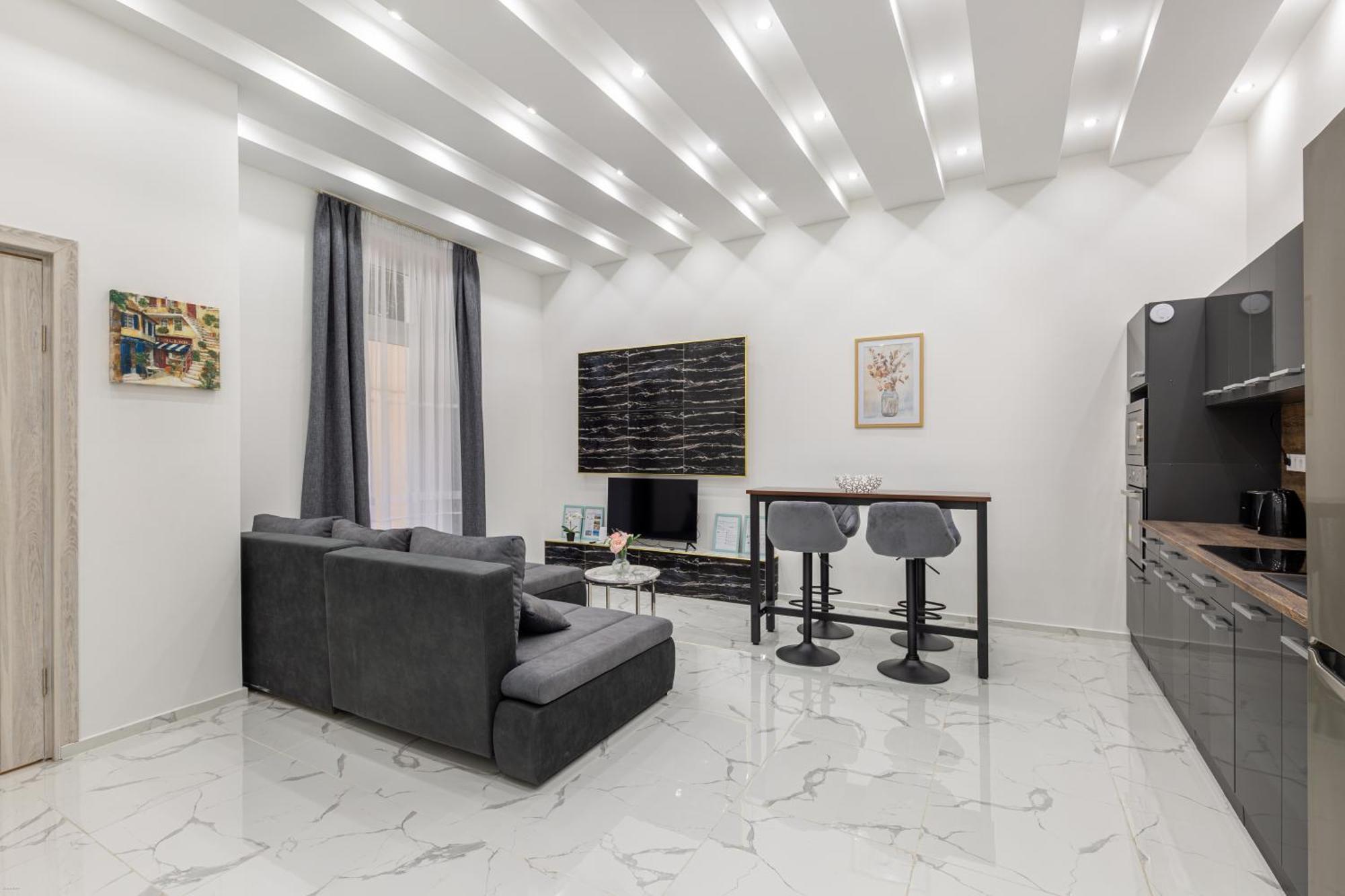 Apartament Black Marble Unique Design Near Danube River *